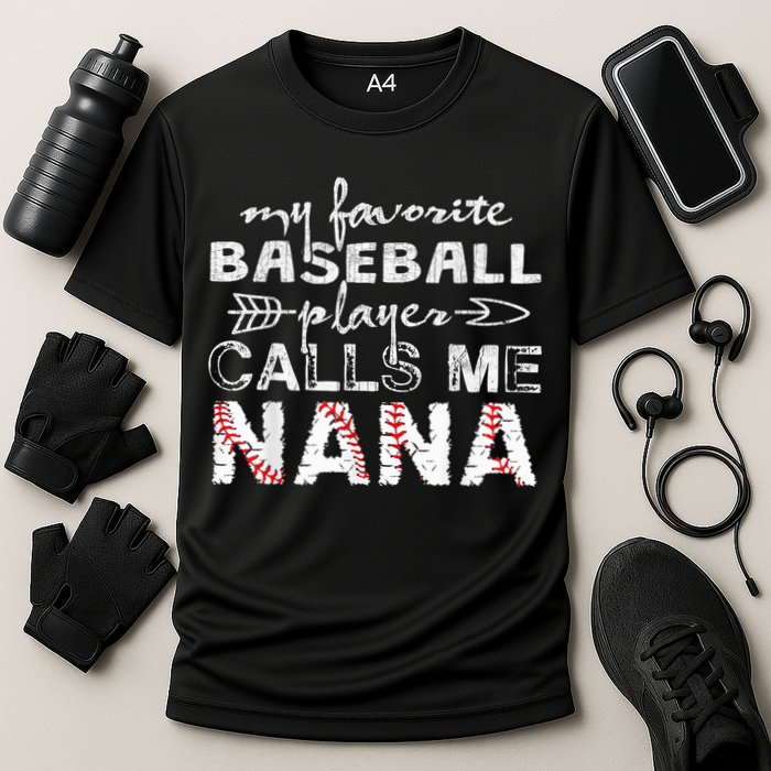 My Favorite Baseball Player Calls Me Nana Shirt, Mother Day Cooling Performance Crew T-Shirt