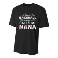 My Favorite Baseball Player Calls Me Nana Shirt, Mother Day Youth Performance Sprint T-Shirt