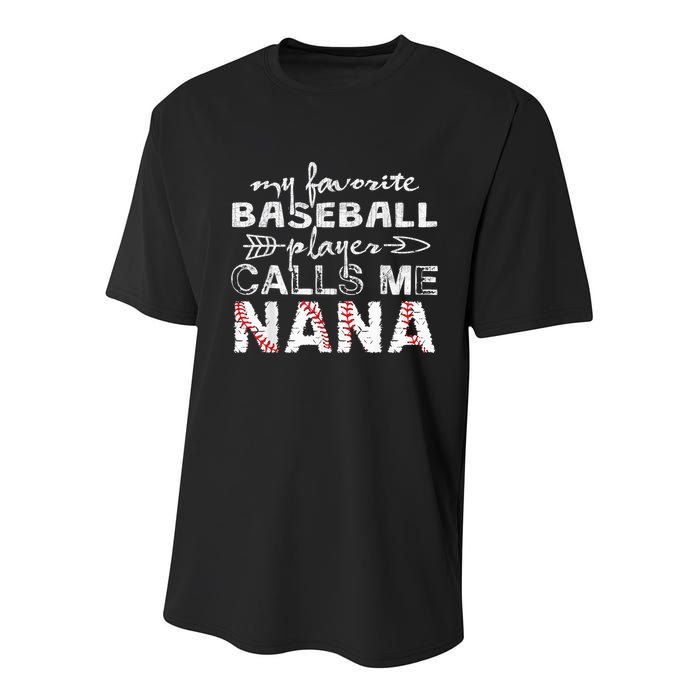 My Favorite Baseball Player Calls Me Nana Shirt, Mother Day Youth Performance Sprint T-Shirt