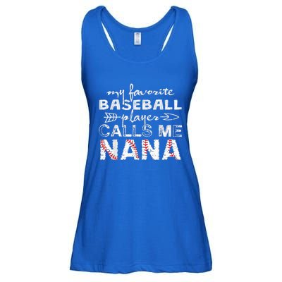 My Favorite Baseball Player Calls Me Nana Shirt, Mother Day Ladies Essential Flowy Tank