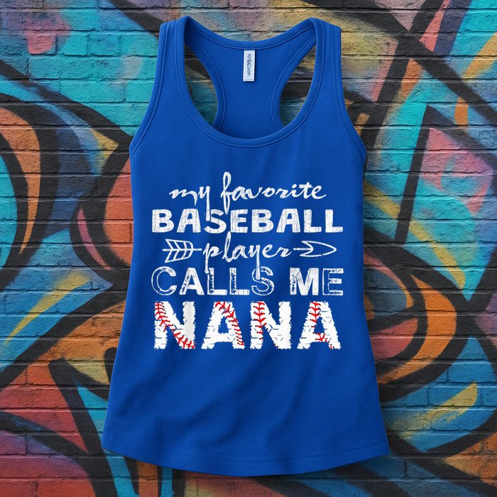 My Favorite Baseball Player Calls Me Nana Shirt, Mother Day Womens Tank Top
