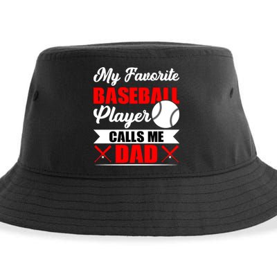 My Favorite Baseball Player Calls Me Dad Funny Baseball Dad Sustainable Bucket Hat
