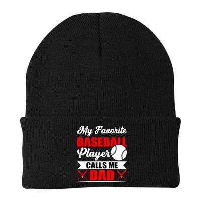 My Favorite Baseball Player Calls Me Dad Funny Baseball Dad Beanie