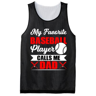 My Favorite Baseball Player Calls Me Dad Funny Baseball Dad Mesh Reversible Basketball Jersey Tank