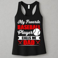 My Favorite Baseball Player Calls Me Dad Funny Baseball Dad Womens Tank Top