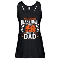 My Favorite Basketball Player Calls Me Dad Basketball Ladies Essential Flowy Tank