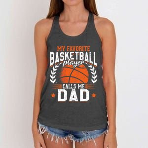 My Favorite Basketball Player Calls Me Dad Basketball Women's Knotted Racerback Tank