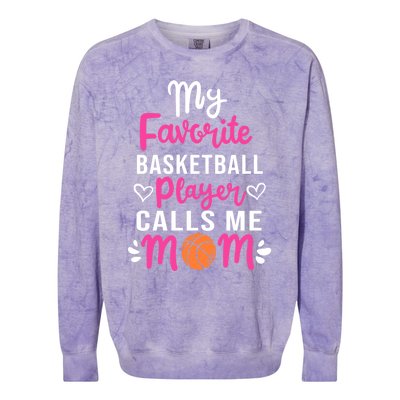 My Favorite Basketball Player Calls Me Mom Mothers Day Cute Gift Colorblast Crewneck Sweatshirt