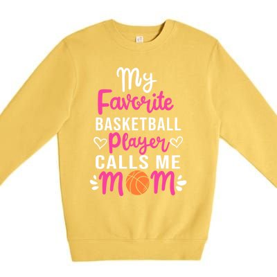 My Favorite Basketball Player Calls Me Mom Mothers Day Cute Gift Premium Crewneck Sweatshirt