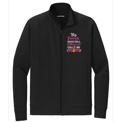 My Favorite Basketball Player Calls Me Mom Mothers Day Cute Gift Stretch Full-Zip Cadet Jacket