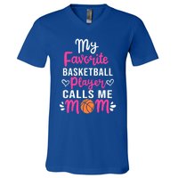 My Favorite Basketball Player Calls Me Mom Mothers Day Cute Gift V-Neck T-Shirt