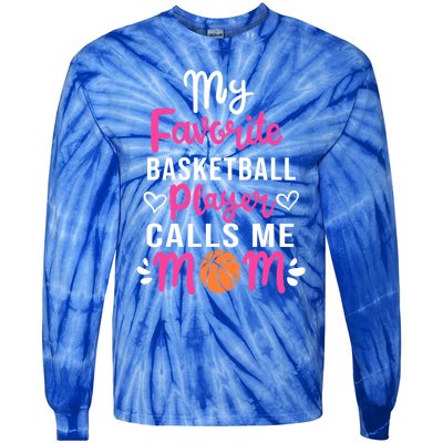 My Favorite Basketball Player Calls Me Mom Mothers Day Cute Gift Tie-Dye Long Sleeve Shirt