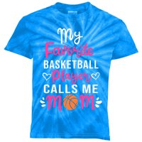 My Favorite Basketball Player Calls Me Mom Mothers Day Cute Gift Kids Tie-Dye T-Shirt