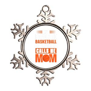 My Favorite Basketball Player Calls Me Mom Mothers Day Gift Metallic Star Ornament