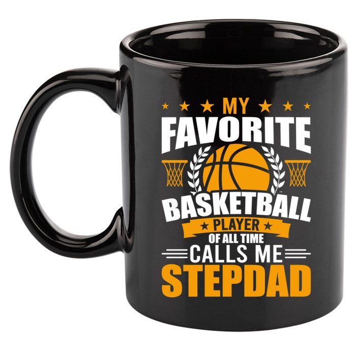 My Favorite Basketball Player Calls Me Stepdad Gift 11oz C Handle Ceramic Mug