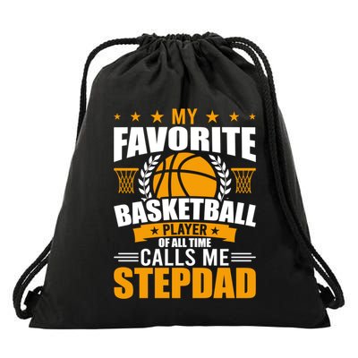 My Favorite Basketball Player Calls Me Stepdad Gift Drawstring Bag