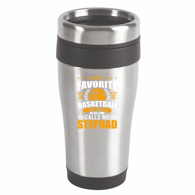 My Favorite Basketball Player Calls Me Stepdad Gift 16oz Travel Tumbler