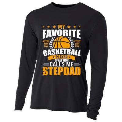 My Favorite Basketball Player Calls Me Stepdad Gift Cooling Performance Long Sleeve Crew