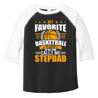 My Favorite Basketball Player Calls Me Stepdad Gift Toddler Fine Jersey T-Shirt