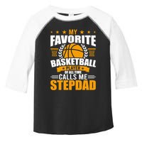 My Favorite Basketball Player Calls Me Stepdad Gift Toddler Fine Jersey T-Shirt