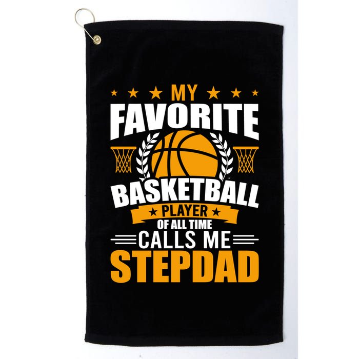 My Favorite Basketball Player Calls Me Stepdad Gift Golf Towel