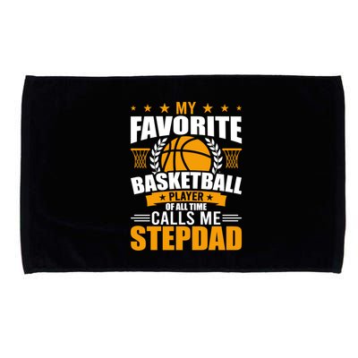 My Favorite Basketball Player Calls Me Stepdad Gift Microfiber Hand Towel