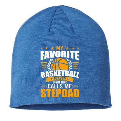 My Favorite Basketball Player Calls Me Stepdad Gift Sustainable Beanie