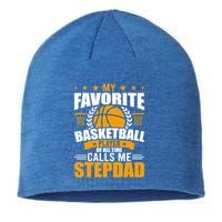 My Favorite Basketball Player Calls Me Stepdad Gift Sustainable Beanie