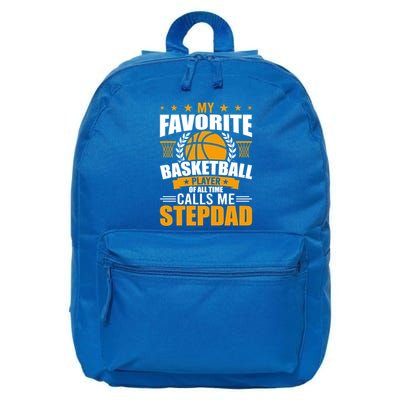 My Favorite Basketball Player Calls Me Stepdad Gift 16 in Basic Backpack