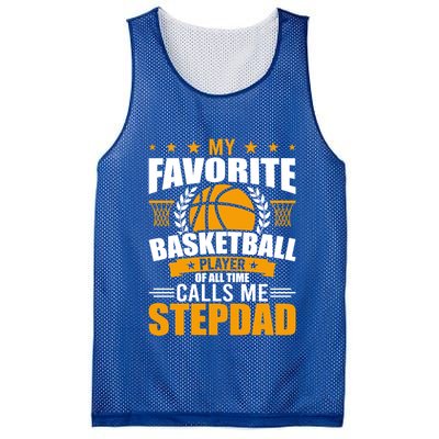 My Favorite Basketball Player Calls Me Stepdad Gift Mesh Reversible Basketball Jersey Tank
