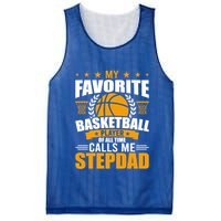 My Favorite Basketball Player Calls Me Stepdad Gift Mesh Reversible Basketball Jersey Tank