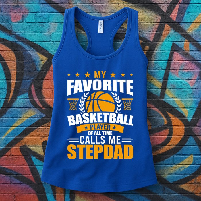 My Favorite Basketball Player Calls Me Stepdad Gift Womens Tank Top