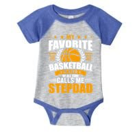 My Favorite Basketball Player Calls Me Stepdad Gift Infant Baby Jersey Bodysuit