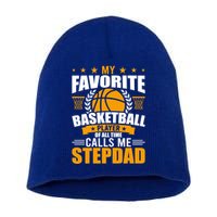 My Favorite Basketball Player Calls Me Stepdad Gift Short Acrylic Beanie