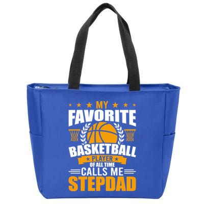 My Favorite Basketball Player Calls Me Stepdad Gift Zip Tote Bag