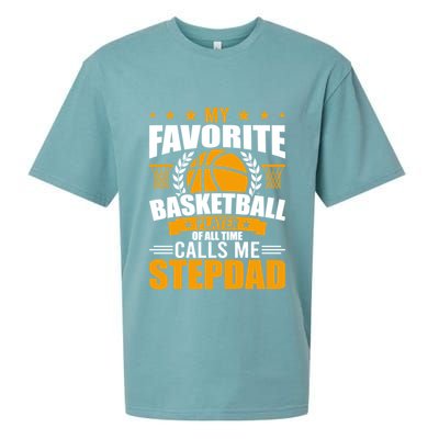 My Favorite Basketball Player Calls Me Stepdad Gift Sueded Cloud Jersey T-Shirt