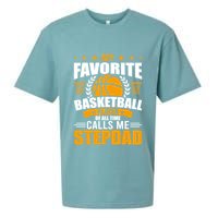 My Favorite Basketball Player Calls Me Stepdad Gift Sueded Cloud Jersey T-Shirt
