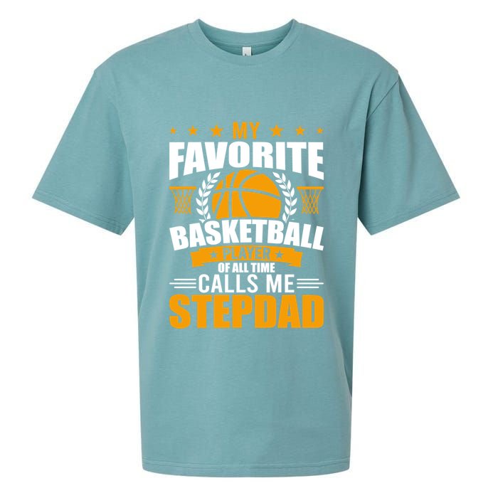 My Favorite Basketball Player Calls Me Stepdad Gift Sueded Cloud Jersey T-Shirt