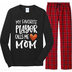 My Favorite Basketball Player Calls Me Mom Basketball Mom Long Sleeve Pajama Set