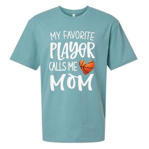 My Favorite Basketball Player Calls Me Mom Basketball Mom Sueded Cloud Jersey T-Shirt