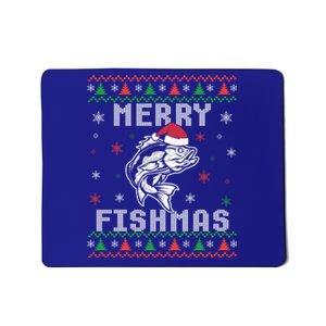 Merry Fishmas Bass Fish Fishing Christmas Ugly Xmas Gift Mousepad