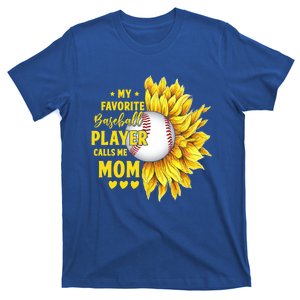 My Favorite Baseball Player Calls Me Mom Sunflower Cute Gift T-Shirt