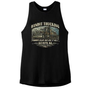 Men Funny Bandit Trucking 1977 Family Distressed Ladies PosiCharge Tri-Blend Wicking Tank