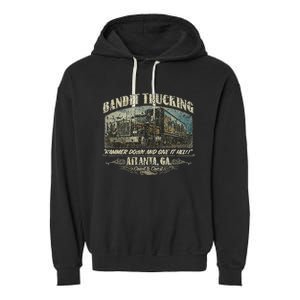 Men Funny Bandit Trucking 1977 Family Distressed Garment-Dyed Fleece Hoodie