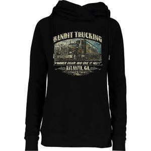 Men Funny Bandit Trucking 1977 Family Distressed Womens Funnel Neck Pullover Hood