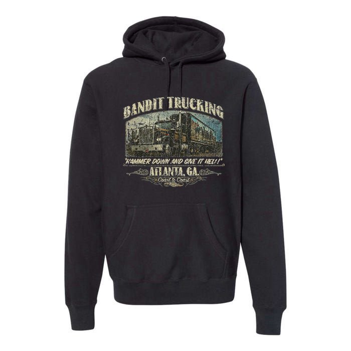 Men Funny Bandit Trucking 1977 Family Distressed Premium Hoodie