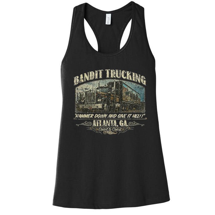 Men Funny Bandit Trucking 1977 Family Distressed Women's Racerback Tank