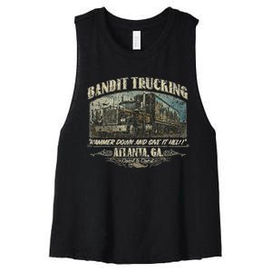 Men Funny Bandit Trucking 1977 Family Distressed Women's Racerback Cropped Tank