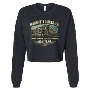 Men Funny Bandit Trucking 1977 Family Distressed Cropped Pullover Crew