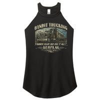 Men Funny Bandit Trucking 1977 Family Distressed Women's Perfect Tri Rocker Tank